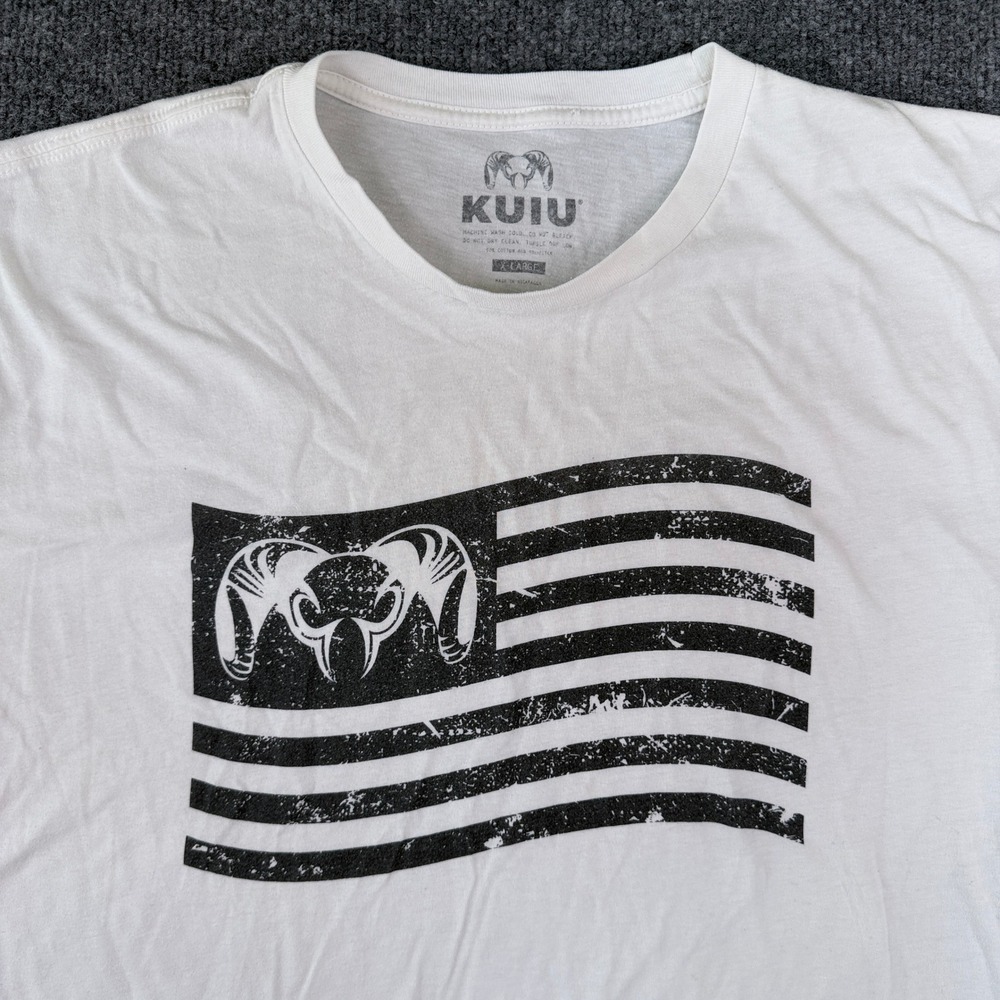 Kuiu T Shirt Mens XL White American Flag Outdoor Hunting Graphic